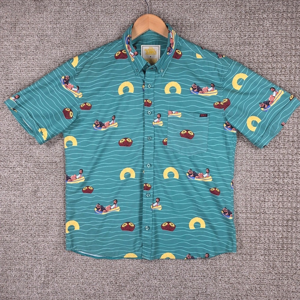 RSVLTS It's Always Sunny in Philadelphia Rum Ham Shirt Mens Large Button Up